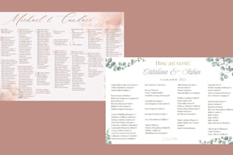 create a minimalist design for seating chart
