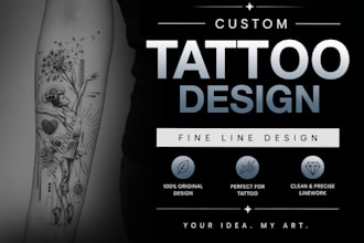 design a custom and unique minimalist, geometric, or fine line tattoo