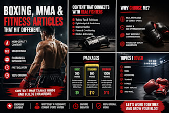write high quality boxing, MMA, and fitness articles
