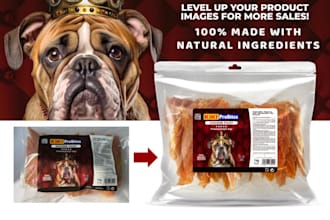design a premium photo mockup and a packaging die cutline