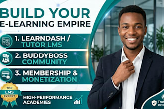 build a professional buddyboss website and tutor lms or learndash website