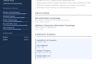 write a professional ats optimized CV and resume