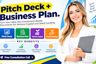 write startup business plan, pitch deck for venture capital and seed funding