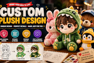 design custom plush toy plushie stuffed animal plush doll