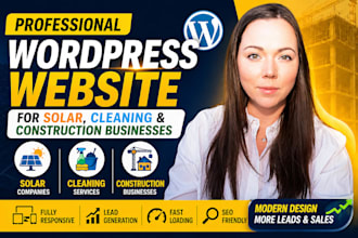 create professional wordpress website for solar cleaning construction business