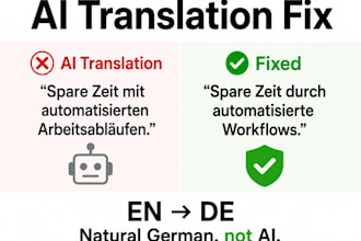 fix and humanize your ai translated german text