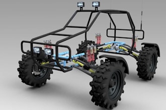 precise 3d cad modeling vehicle,chassis models, off road rig,engineering project