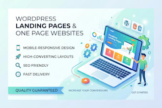 create wordpress landing page or one page website