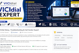 install and setup vicidial, asterisk, 3cx, vitalpbx, voip and dialer support
