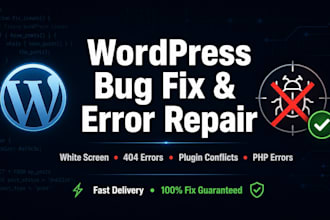 fix wordpress errors, bugs, white screen, and broken site issues