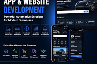 develop mechanic app, car rental app car parking app, vehicle app or website