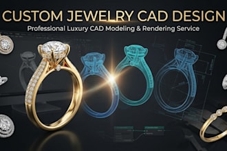 create professional jewelry cad design for rings, pendants, and custom pieces