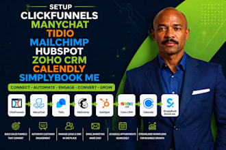 do clickfunnels manychat tidio mailchimp hubspot zoho CRM calendly simplybook me