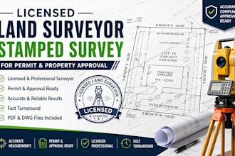 make a licensed land surveyor stamped survey for permit and property approval