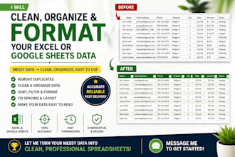 clean, organize, and format your data