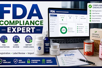 fda registration, import compliance and label review for food, drug and cosmetic