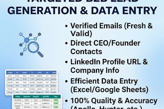 do b2b lead generation and web research for any industry