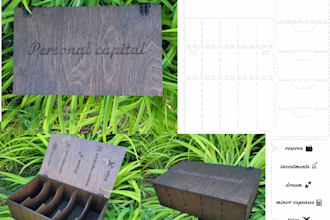 design and create a custom laser cut wooden money box with engraving