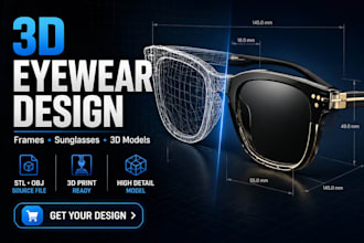 design custom 3d eyewear models for frames glasses and sunglasses