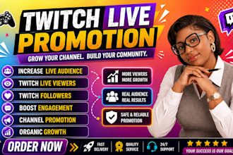 promote your twitch stream with organic live viewers and active chatters