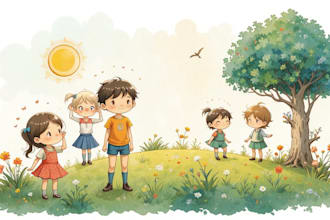children story book illustration children story book