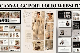create stunning ugc portfolio, canva website canva landing page canva portfolio