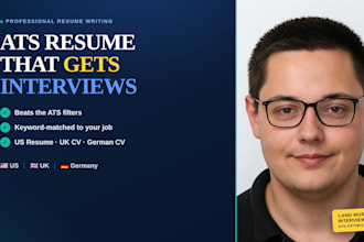 write an ats resume for US UK or german job markets