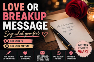 write a powerful love or breakup message for you