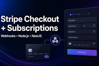 do stripe integration for checkout, subscriptions and webhooks in nodejs