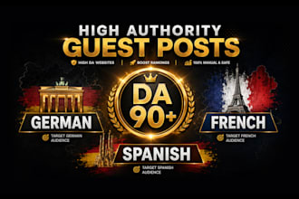 build high da german, french, spanish and italian guest post backlinks