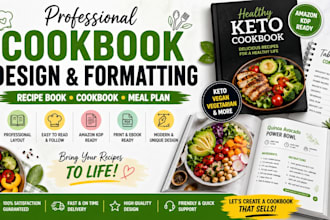 design cookbook recipe book cookbook formatting amazon kdp keto vegan meal plan