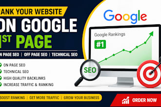 rank your website on google first page with SEO and backlinks and real traffic