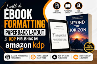 do ebook formatting, paperback layout and KDP publishing on amazon KDP
