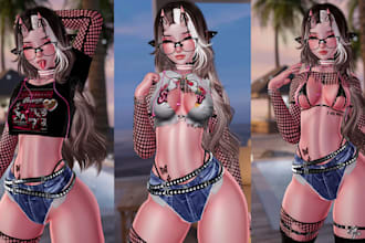 custom vrchat avatar anime vrc avatar furry nsfw vrchat 3d model vrc character