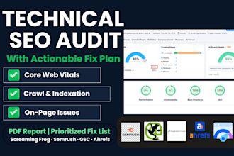 do website SEO audit with actionable fix plan and PDF report