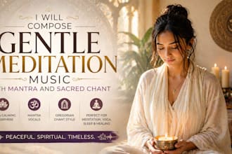 compose gentle meditation music with mantra and sacred chant