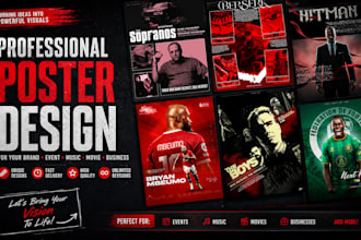 design a custom printable poster for sports, anime, movies, or gaming