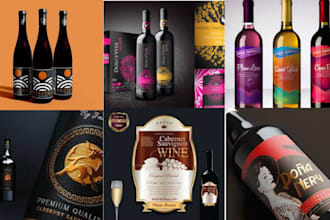 design custom luxury wine whiskey gin vodka beer rum label