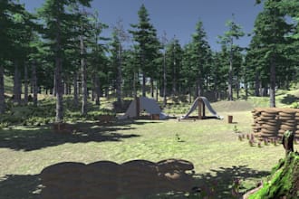 create realistic 3d level design and environments for unity
