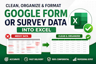 clean and format your goggle form or survey data into excel