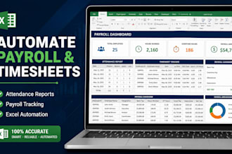 automate payroll, attendance reports, and timesheet spreadsheets in excel