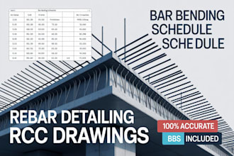 rebar detailing bar bending schedule bbs reinforcement shop drawing service