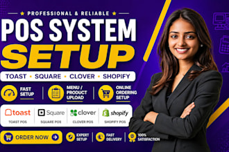 set up toast pos, square or clover pos for your business
