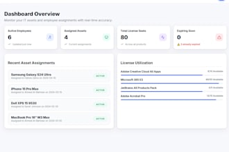 build asset tracking and software license management web app