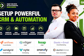 setup cartflows vtiger keap CRM elastic email sendgrid vyte cronofy autoklose