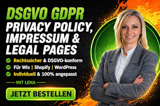create dsgvo gdpr privacy policy, impressum and legal pages for your website