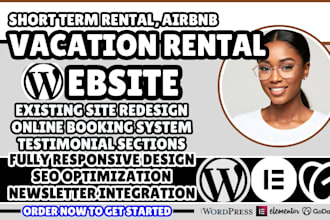vacation rental website wordpress airbnb website design, property rental website