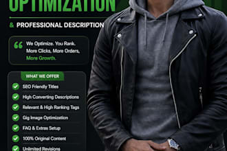 write complete gigs with SEO description for fiverr profile