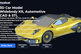 3d car model widebody kit automotive cad model printing rc kit custom car parts