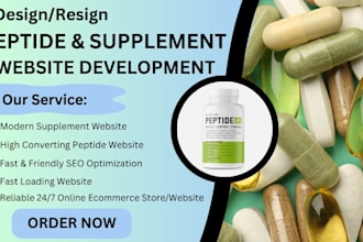 design and redesign peptide website supplement website
